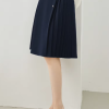 A-Line Pleated Waist Solid Knee Length Elastic Irregular Elegant Mini Skirts - Image 4