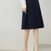 A-Line Pleated Waist Solid Knee Length Elastic Irregular Elegant Mini Skirts - Image 3