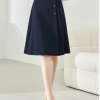 A-Line Pleated Waist Solid Knee Length Elastic Irregular Elegant Mini Skirts - Image 2