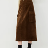 Cargo Style Straight Ealstic Waist Split Vintage And Beautiful Midi Skirts - Image 2