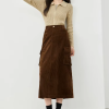Cargo Style Straight Ealstic Waist Split Vintage And Beautiful Midi Skirts - Image 7
