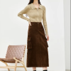 Cargo Style Straight Ealstic Waist Split Vintage And Beautiful Midi Skirts - Image 6