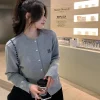 Cashmere cardigan round neck loose long sleeved embroidered knitted sweater - Image 9