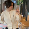 Cashmere cardigan round neck loose long sleeved embroidered knitted sweater - Image 10
