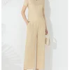 Casual Pieces Set Short Sleeve Round Collar Elegant Top And Pockets Pants - Image 6