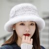 Casual Striped Natural Warm Knitted Quality Outdoor Genuine Mink Fur Caps - Image 6