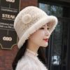 Casual Striped Natural Warm Knitted Quality Outdoor Genuine Mink Fur Caps - Image 4