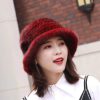 Casual Striped Natural Warm Knitted Quality Outdoor Genuine Mink Fur Caps - Image 8