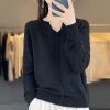 Casual knitted V- Neck pullover high quality Thin cashmere sweater - Image 2