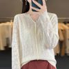 Casual knitted V- Neck pullover high quality Thin cashmere sweater - Image 4