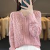 Casual knitted V- Neck pullover high quality Thin cashmere sweater - Image 3
