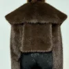 Causal Open Stitch Imitation Fur Lapel Long Sleeves Solid Color Versatile Coats - Image 5