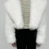 Causal Open Stitch Imitation Fur Lapel Long Sleeves Solid Color Versatile Coats - Image 10