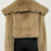 Causal Open Stitch Imitation Fur Lapel Long Sleeves Solid Color Versatile Coats - Image 7