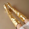 Causal Side Zipper Round Toe Street Style Height Increasing Knee High Boots - Image 10