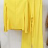 Diamonds Beaded Notched button fly Slit Blazer Runway HIGH STREET Straight Pants Suit Set - Image 3