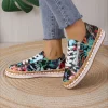 Elegant Floral Printed SLIP-ON Round Toe Casual Flat Shoes - Image 2