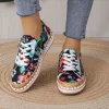 Elegant Floral Printed SLIP-ON Round Toe Casual Flat Shoes