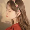 Elegant Rose Pearl Decorated Alloy Hoop Headband - Image 2
