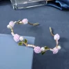 Elegant Rose Pearl Decorated Alloy Hoop Headband - Image 3