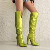 Elegant SLIP-ON pointed oversized high heeled long over knee spike boots