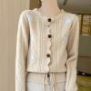 Elegant temperament three-dimensional embroidered lace collar cardigan sweater - Image 4