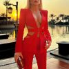 Formal Cutout Slim Fit Jacket Long Sleeve Blazer Two Piece Suit - Image 6