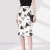 Elegant Floral Printed High Waist Fashion Back Slit Midi Pencil Sexy Skinny Skirts - Image 2