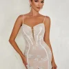 Lace Patchwork V Neck Sleeveless Backless Mesh Ruffles Evening Club Party Long Bodycon Bandage Dress - Image 8