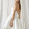 Lace Sweetheart Neck Sleeveless Natural Waist Bridal Short Wedding Dress - Image 4