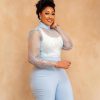 Luxury Beaded Pearls Blazer Flare Trousers Daily Formal Party Pants Jacket Suits - Image 4