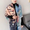 Luxury Printed Rollerd Square Shawls Large Wool Silk Poncho outdoor Cashmere Scarf - Image 4