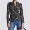Metal button decoration Double breasted slim fit long sleeved outerwears jacket - Image 2