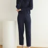 Pleated Lapel Full Sleeve Top And Pencil Pants Elegant Solid Sets - Image 4