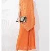 Pleated Set Piece Irregular Losse Round Collar Elegant And Vintage Top And Leg Trousers - Image 12