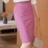 Sequined Natural High Waisted Pencil Fashion Elegant And Vintage Midi Skirts - Image 8