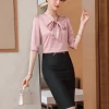 Sequined Natural High Waisted Pencil Fashion Elegant And Vintage Midi Skirts - Image 13