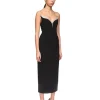 Diamonds Strapless V Neck Sleeveless Backless Shiny Party Bodycon Bandage Midi Dresses - Image 2