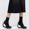 Stretch Solid wedges hollow out high heel round toe Ankle shoes - Image 3