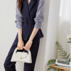 Striped Two Piece Elegant And Vintage Set Slim Belted  Blazers Outfits - Image 5