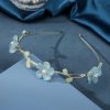 Sweet Cotton Blends Metal Pearl Flower Hair Hoop Headband - Image 3