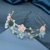 Sweet Cotton Blends Metal Pearl Flower Hair Hoop Headband - Image 4