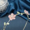 Sweet Cotton Blends Metal Pearl Flower Hair Hoop Headband - Image 2