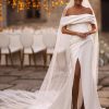 Vintage Bateau Neck Sleeveless Natural Waist Satin Fabric Court Train Bridal Wedding Dress