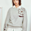 Casual Floral Round Neck Long Sleeve Pullover Hoodies - Image 2