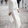 Casual Solid High-Neck Loose Tops & Wide Leg Streetwear high Waist Two Pieces Pants Suits - Image 6