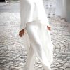 Casual Solid High-Neck Loose Tops & Wide Leg Streetwear high Waist Two Pieces Pants Suits - Image 5