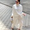 Casual Solid High-Neck Loose Tops & Wide Leg Streetwear high Waist Two Pieces Pants Suits - Image 4