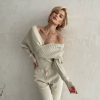CasualOff Shoulder Knitted Tracksuit Two Piece Set - Image 19
