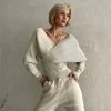 CasualOff Shoulder Knitted Tracksuit Two Piece Set - Image 18